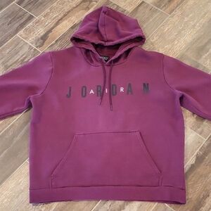 Nike Air Jordan Maroon Hoodie Sweatshirt & Nike Therma-Fit Red Pullover, Large